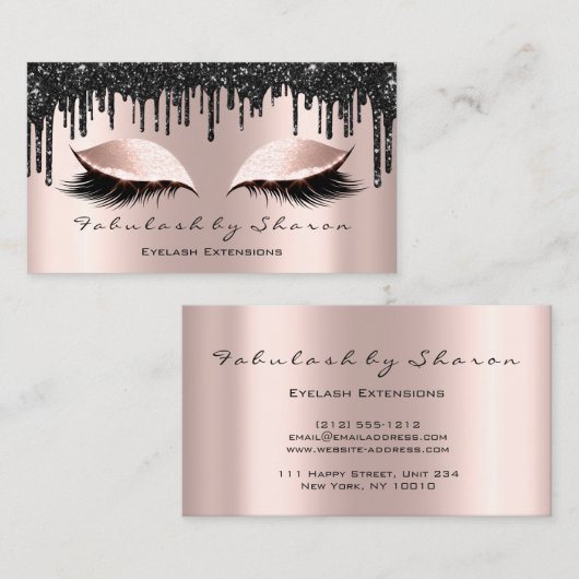 メイクアップアーティストアイズラッシュズグリッタードリップスバラブラック 名刺 (正面/裏面)