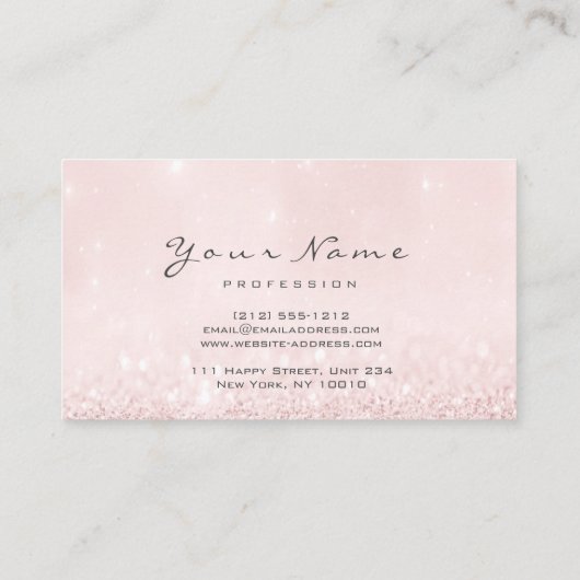 メイクアップアーティストアイズラッシュズグリッターピンクローズ 名刺 (裏面)