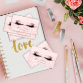 メイクアップアーティストアイズラッシュズグリッターピンクローズ 名刺