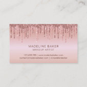 メイクアップアーティストアイズラッシュドリッピングバラ金ゴールド 名刺 (裏面)