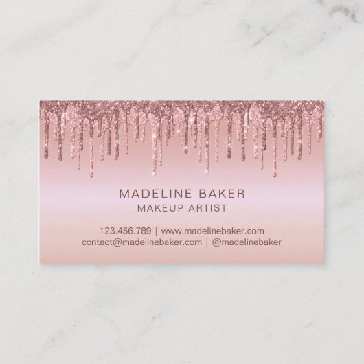 メイクアップアーティストアイズラッシュドリッピングバラ金ゴールド 名刺 (裏面)