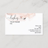 メイクアップアーティストアイズラッシュ赤面ピンクウォーターカラーB 名刺 (裏面)