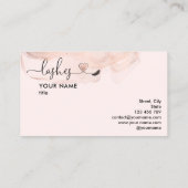 メイクアップアーティストアイズラッシュ赤面ピンクウォーターカラーB 名刺 (裏面)