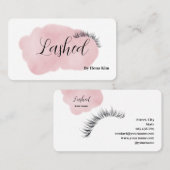 メイクアップアーティストアイズラッシュ赤面ピンクウォーター色 名刺 (正面/裏面)