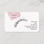 メイクアップアーティストアイズラッシュ赤面ピンクウォーター色 名刺 (裏面)