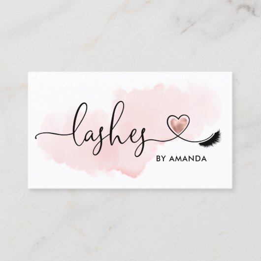 メイクアップアーティストアイズラッシュ赤面ピンクウォーター色 名刺 (正面)