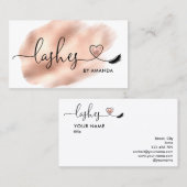 メイクアップアーティストアイズラッシュ赤面ピンクグリッターブシ 名刺 (正面/裏面)