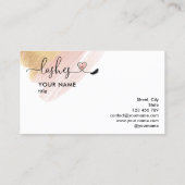 メイクアップアーティストアイズラッシュ赤面ピンクグリッターブシ 名刺 (裏面)