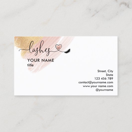 メイクアップアーティストアイズラッシュ赤面ピンクグリッターブシ 名刺 (裏面)