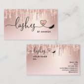 メイクアップアーティストアイズラッシュ赤面ピンクグリッターブシ 名刺 (正面/裏面)