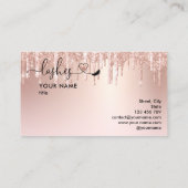 メイクアップアーティストアイズラッシュ赤面ピンクグリッターブシ 名刺 (裏面)