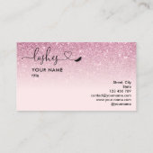 メイクアップアーティストアイズラッシュ赤面ピンクグリッターブシ 名刺 (裏面)