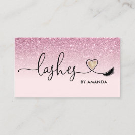 メイクアップアーティストアイズラッシュ赤面ピンクグリッターブシ 名刺