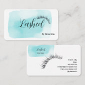 メイクアップアーティストアイズラッシュ赤面ブルーウォーター色 名刺 (正面/裏面)