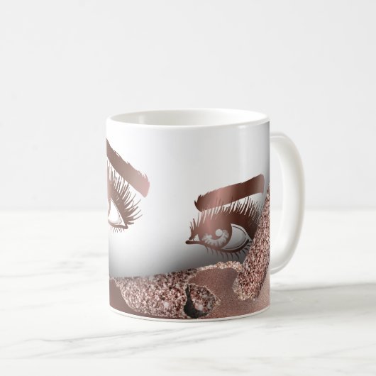 メイクアップアーティストアイズレイズバラ金ゴールドブシン コーヒーマグカップ (正面右)