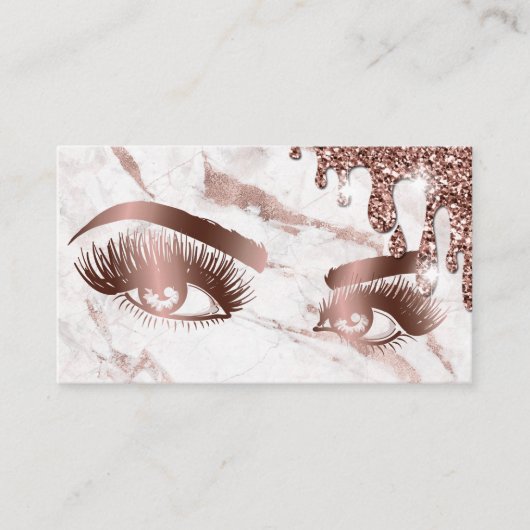 メイクアップアーティストアイズレイズバラ金ゴールド大理石 名刺 (正面)