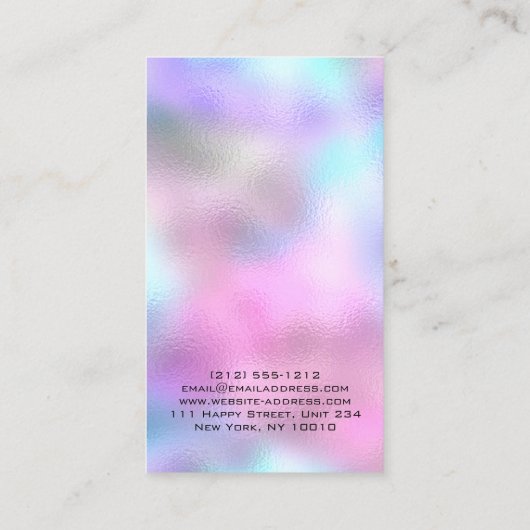 メイクアップアーティストアイドラッシュキスLIpsヘアピンクグラデーション 名刺 (裏面)