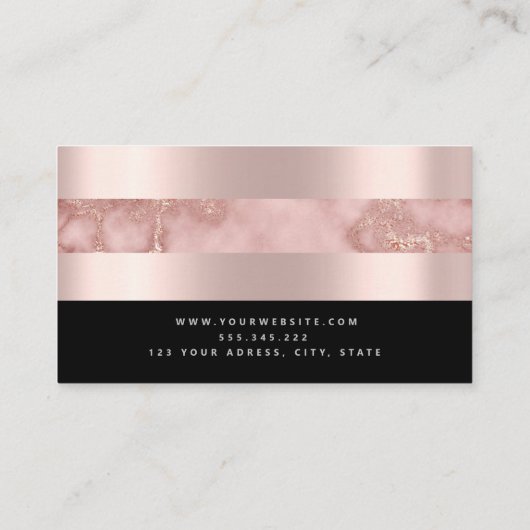 メイクアップアーティストアイドラッシュグリッタースクリプトバラ 名刺 (裏面)