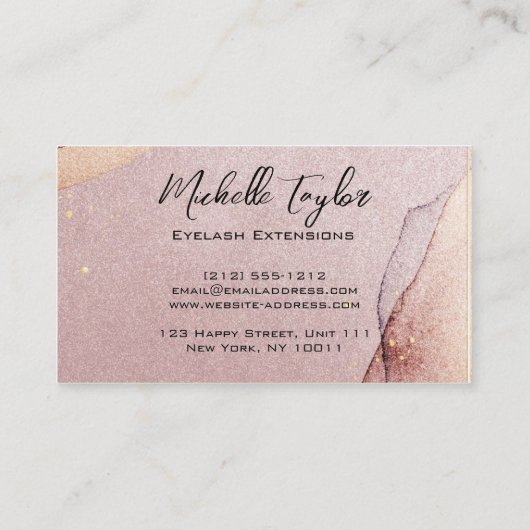 メイクアップアーティストアイドラッシュグリッタードリップスバラ 名刺 (裏面)