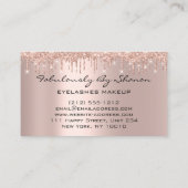 メイクアップアーティストアイドラッシュグリッタードリップバラ金ゴールド 名刺 (裏面)