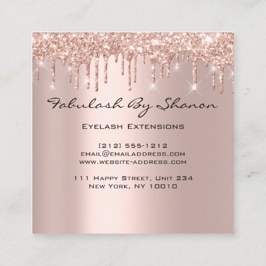 メイクアップアーティストアイドラッシュドライプスクエア スクエア名刺 (裏面)