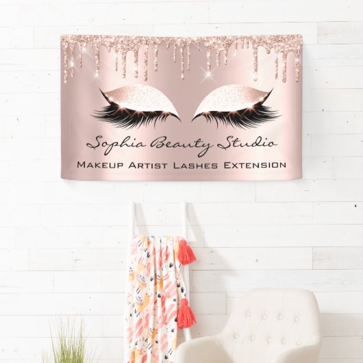 メイクアップアーティストアイドラッシュバラドリップスピンクグリッター 横断幕 (インサイチュ)