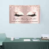 メイクアップアーティストアイドラッシュバラドリップスピンクグリッター 横断幕 (トレードショー)