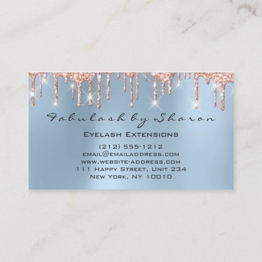 メイクアップアーティストアイドラッシュバラドリップスブルー王室の 名刺 (裏面)