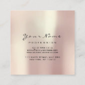 メイクアップアーティストアイブラッシュグリッターピンク赤面 スクエア名刺 (裏面)