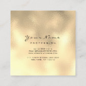 メイクアップアーティストアイブラッシュグリッター金ゴールドWaxing スクエア名刺 (裏面)