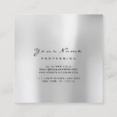 メイクアップアーティストアイブラッシュグレー金ゴールドスクエア スクエア名刺 (裏面)