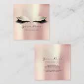 メイクアップアーティストアイブラッシュバラアイボリースクエア スクエア名刺 (正面/裏面)