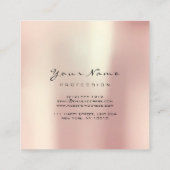 メイクアップアーティストアイブラッシュバラアイボリースクエア スクエア名刺 (裏面)