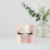 メイクアップアーティストアイブラッシュバラアイボリースクエア スクエア名刺 (スタンド正面)