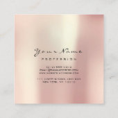 メイクアップアーティストアイブラッシュバラピンクスクエア スクエア名刺 (裏面)