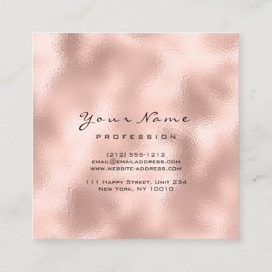 メイクアップアーティストアイブラッシュバラ金ゴールド広場 スクエア名刺 (裏面)