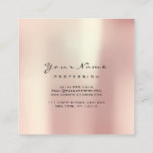 メイクアップアーティストアイブラッシュピンクローズスクエア スクエア名刺 (裏面)