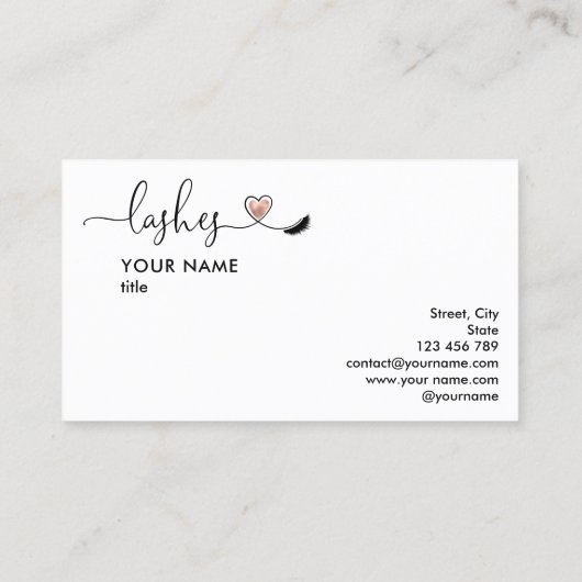 メイクアップアーティストアイブロイズアイズラッシュハート 名刺 (裏面)