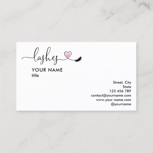 メイクアップアーティストアイブロイズアイズラッシュハート 名刺 (裏面)