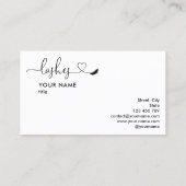 メイクアップアーティストアイブロイズアイズラッシュハート 名刺 (裏面)