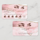 メイクアップアーティストアイブロウアイズラッシュバラ金ゴールド瑪瑙 ロイヤリティカード (正面/裏面)