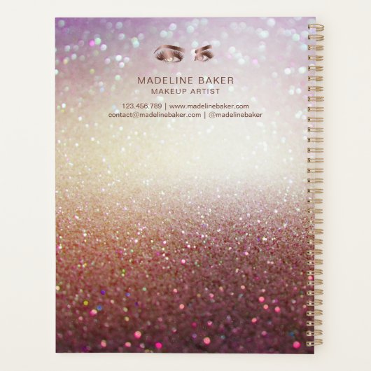 メイクアップアーティストアイブロウアイズラッシュバラ金ゴールド プランナー手帳 (裏面)