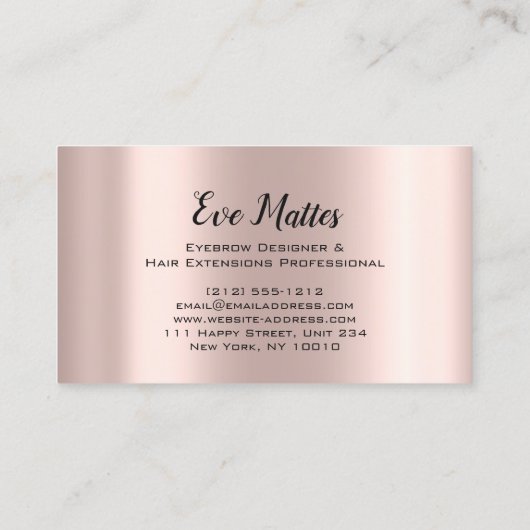 メイクアップアーティストアイブロウデザイナーイブ 名刺 (裏面)