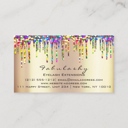メイクアップアーティストアイブロウラッシュグリッタードリップスグリッター 名刺 (裏面)