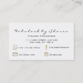 メイクアップアーティストアイブロウラッシュチョコレート白黒 名刺 (裏面)