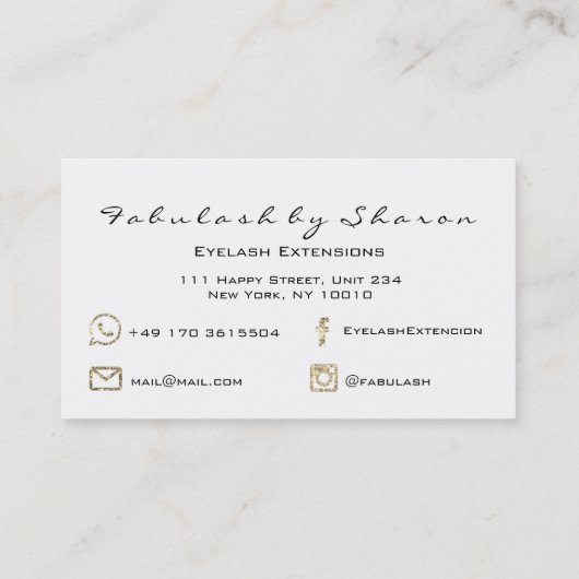 メイクアップアーティストアイブロウラッシュチョコレート白黒 名刺 (裏面)