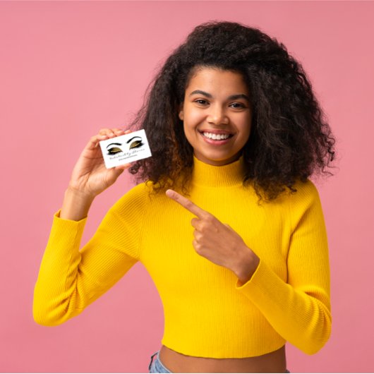 メイクアップアーティストアイブロウラッシュチョコレート白黒 名刺