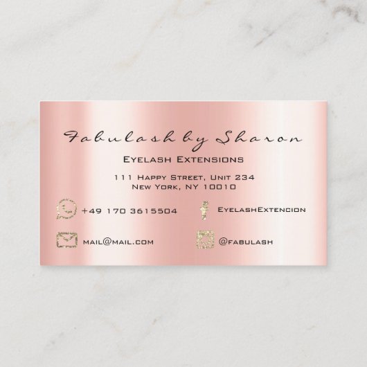 メイクアップアーティストアイブロウレイズエクステンションバラサンゴ 名刺 (裏面)