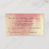 メイクアップアーティストアイブロウレイズエクステンションピーチ金ゴールド 名刺 (裏面)