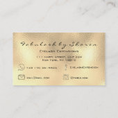 メイクアップアーティストアイブロウレイズ金ゴールドグリッターWaxing 名刺 (裏面)